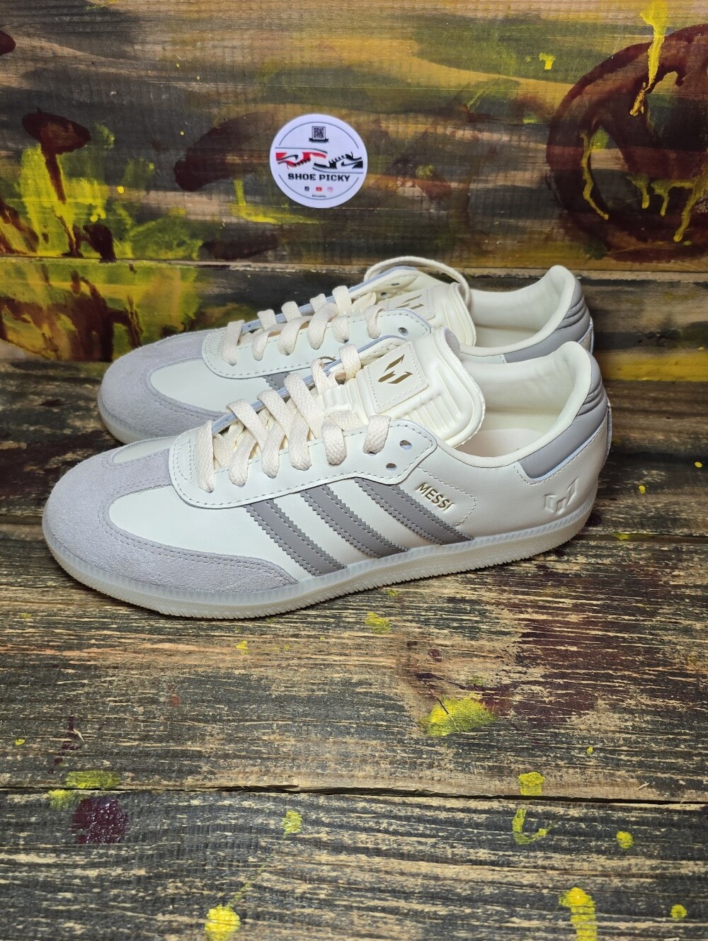 adidas x Lionel Messi Samba Messi Cream White Men Sz 6 Casual Shoes JQ0266 new - Picture 3 of 8